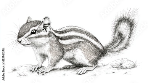 Detailed chipmunk sketch