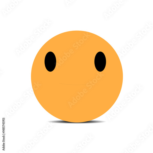 Funny cartoon character. Yellow face with emotions. Facial expression. Vector illustration.