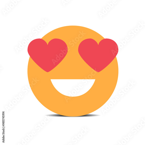 Smiling face with heart eyes Large size of yellow emoji smile