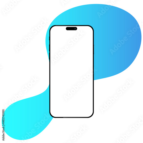 frameless smartphone isometric perspective view vector illustration.eps