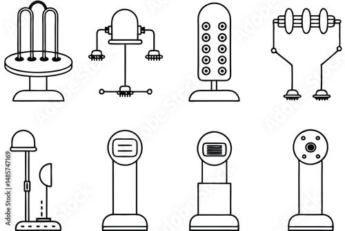 Electrical Stimulate Line Art Illustrations
