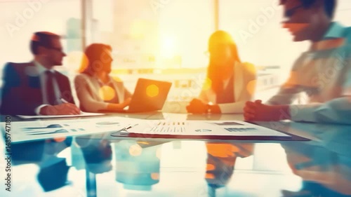 People working together in office conference room, business strategy teamwork brainstorming