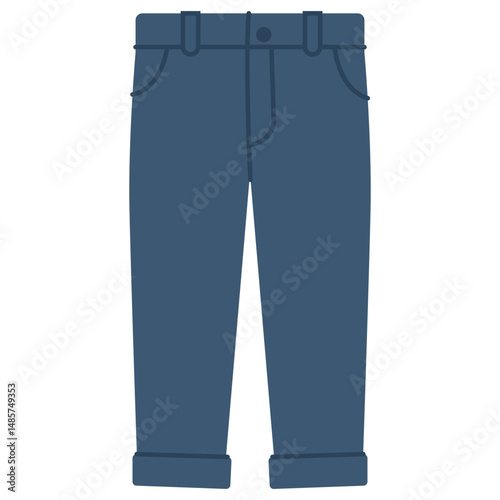 Blue Denim Pants Vector Illustration