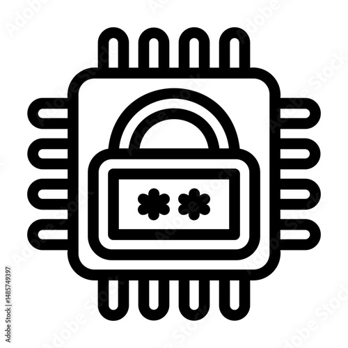 a series of icons containing security controls, protection, passwords, security technology