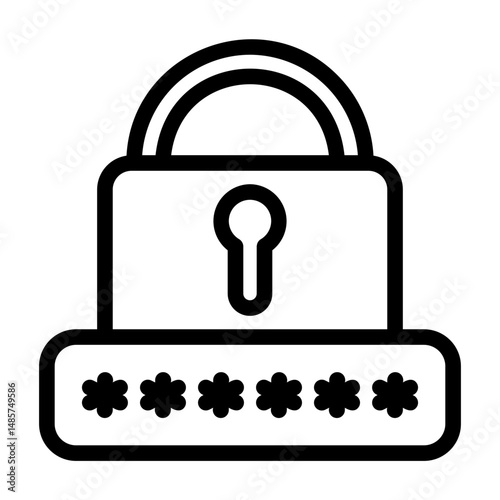 a series of icons containing security controls, protection, passwords, security technology