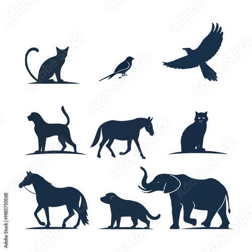 set of animals silhouettes