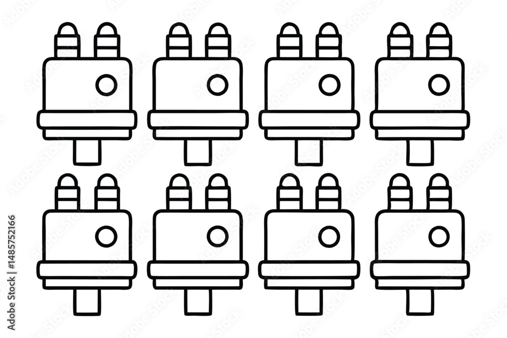 Circuit breakers Line art illustration Circuit breakers Line art illustration