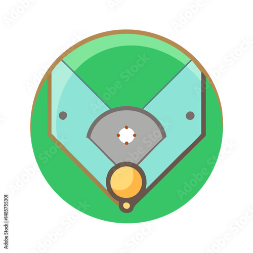Baseball Field Vector Illustration, Sports Stadium Graphic Design, Baseball Diamond Clipart