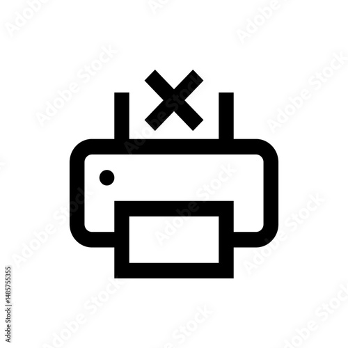 Illustration of a printer icon with a cross mark indicating an error or a disabled printing function
