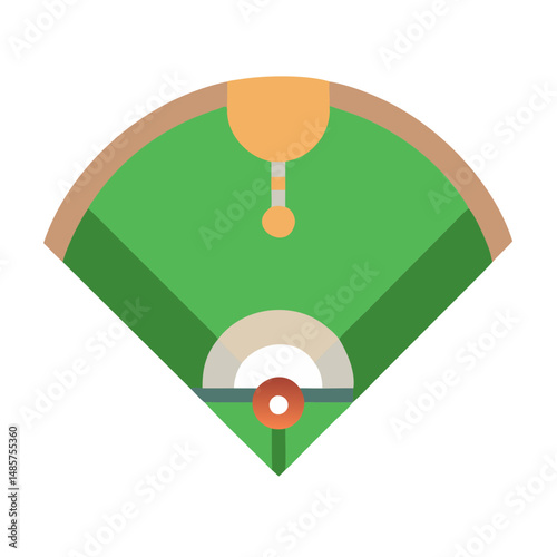 Baseball Field Vector Illustration, Sports Stadium Graphic Design, Baseball Diamond Clipart