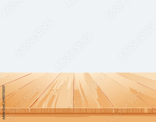 Stylized wooden planks arranged horizontally, featuring smooth shading and warm colors. This image uses a non-realistic, flat design and a white background, perfect for display content