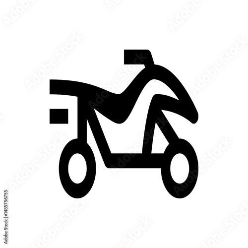 Illustration of a stylized black atv with thick lines and a simple design on a white background