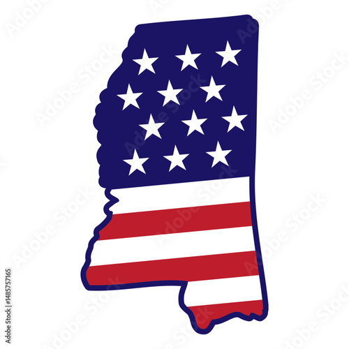 Mississippi map color stroke