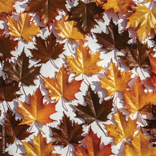 Abstract Leaves Art in Pattern Vector Repeat Patterns for Dynamic Visuals, Wallpaper, and Wrapping.