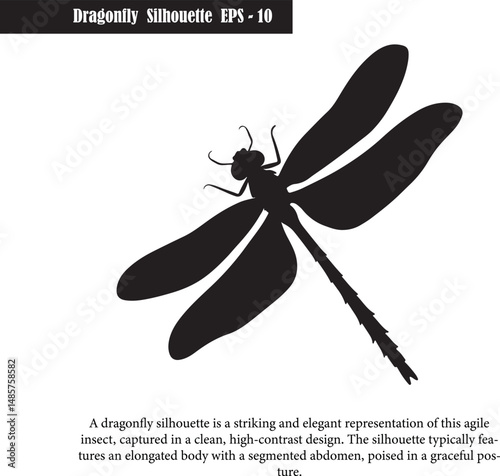 Dragonfly Silhouette Vector Illustration