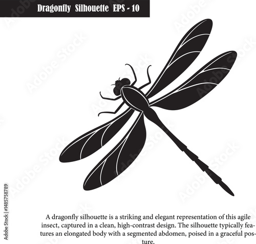 Dragonfly Silhouette Vector Illustration