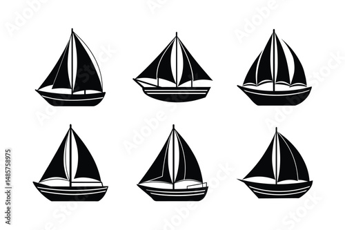 minimalist cartoon sailboat