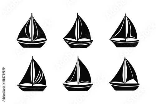 cartoon sailboat isolated art