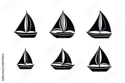 cartoon sailboat with sails