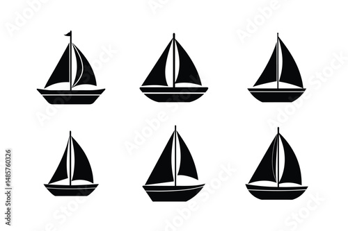 simple cartoon sailboat artwork