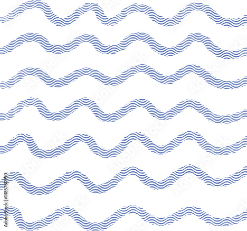 さわやかな手描きの波模様背景 Adobe Illustrator Artwork
