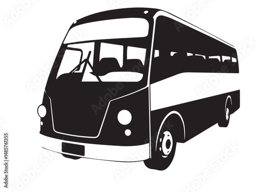 Silhouette of Bus. Silhouette of a Bus isolated on white background. Vector silhouette.	
