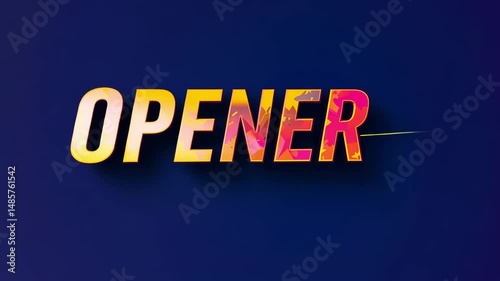 A 3D text opener animation with bold colorful letters on a blue background, designed for video intros, presentations or branding effects