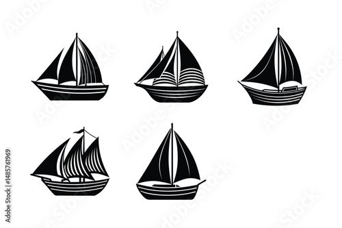 cartoon sailboat with flag