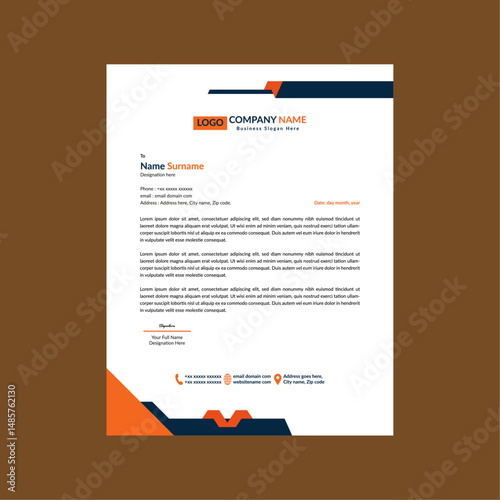 Modern Letterhead Design. Innovative Template Display for Promotion.
