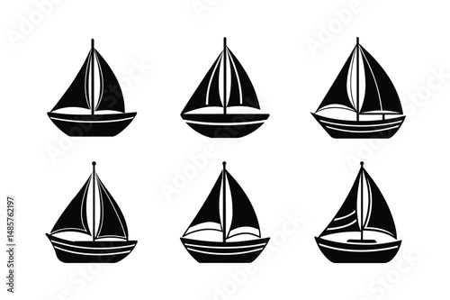 cartoon sailboat vector illustration