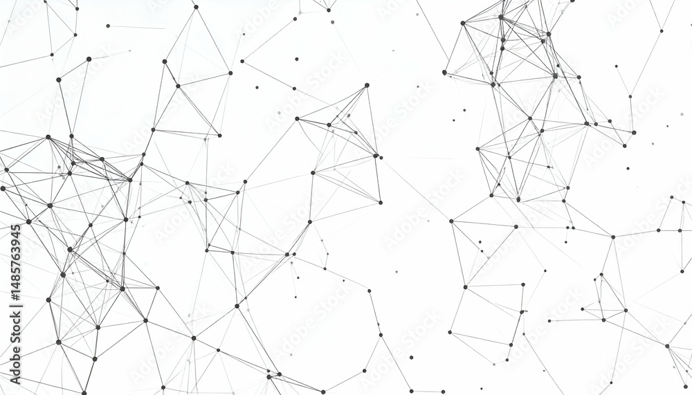 Obraz premium Abstract Network Connection Interconnected Nodes and Lines Forming a Complex Web