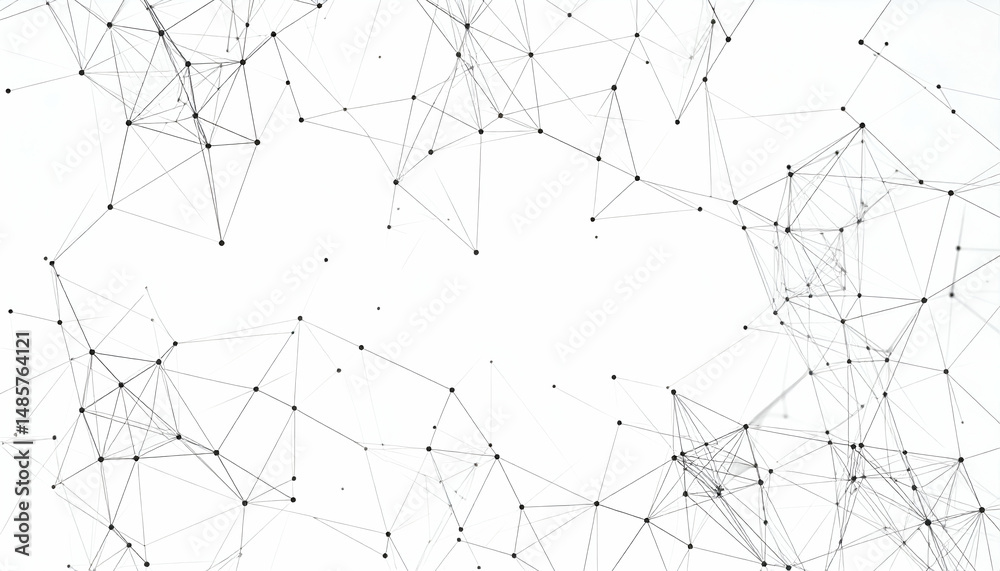 Obraz premium Abstract Network Connection Geometric Lines and Points on White Background