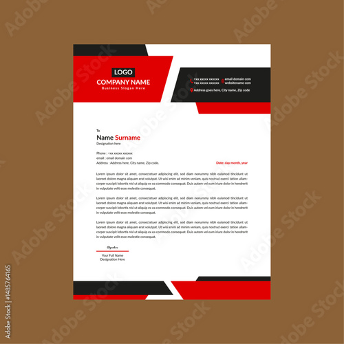 Modern Letterhead Design. Dynamic Template Display for Promotion.