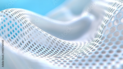 White Perforated Material Abstract Design