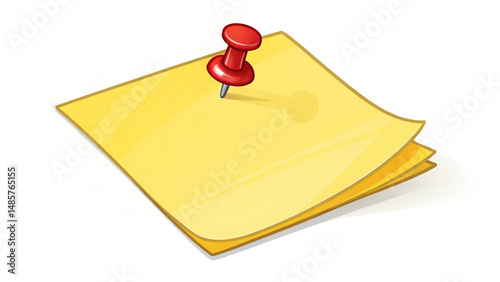yellow note with pin