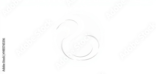 Elegant, swirling Hidari Mitsudomoe symbol in a minimalist vector silhouette, japanese symbol, spiral photo