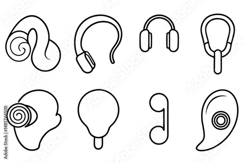 Cochlear Implants Line Art Medical Device Sketch Design