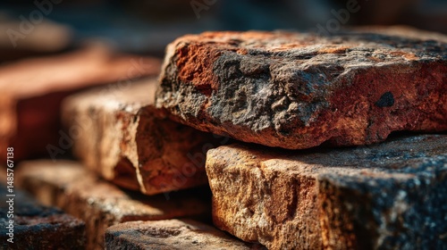 Weathered red bricks with natural texture / Timeless beauty in simplicity and warmth