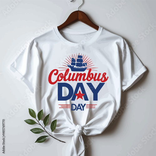 Columbus Day T Shirt Design with Ship Graphic