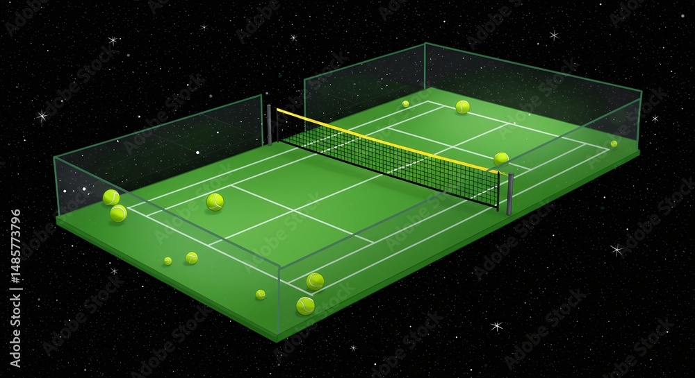 Fototapeta premium Tennis court graphic design illustration