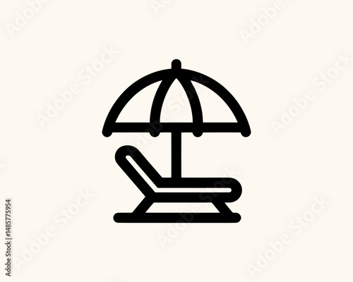 Vacation beach chair umbrella brand logo