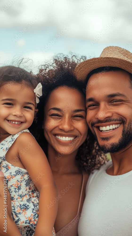 Fototapeta premium Happy family portrait outdoors