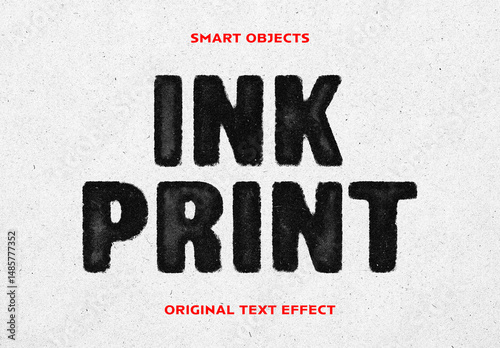 Ink Print Text Effect Mockup