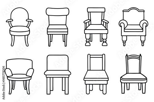 Commode chairs Line art design