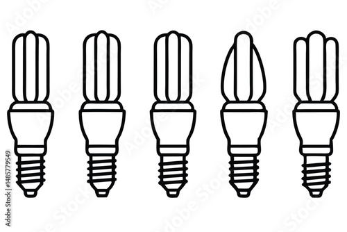 Compact fluorescent line art drawing