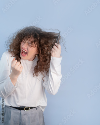 Morning routine for a curly haired person means pain tangled curls and desperate attempts to get ready and look presentable