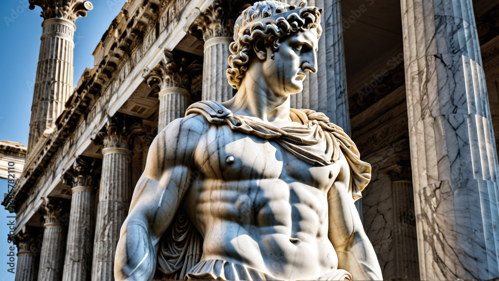 Obraz premium Realistic Stone Sculpture in Bright Architecture