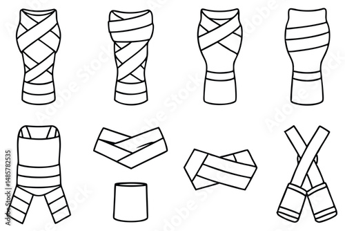 Compression wraps Line art style