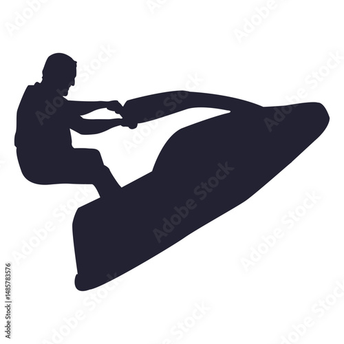 Jet skiing sport silhouette