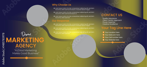 marketing agency 3 layers brochures and form design social media vector templates